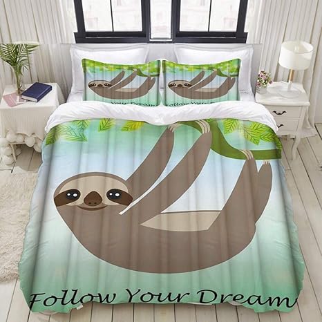 Amazon Nikivivi 布団カバーセット 面白いかわいい素敵なナマケモノグリーンはあなたの夢に従ってください 敷布団カバー 布団カバー 優しい肌触り家庭用ベッド セミダブル 175 X 210cm 寝具カバーセット オンライン通販 Amazon Nikivivi 布団カバーセット 面白いかわいい素敵なナマケモノグリーンはあなたの夢に従ってください 敷布団カバー 布団カバー 優しい肌触り家庭用ベッド セミダブル 175 X 210cm 寝具カバーセット オンライン通販