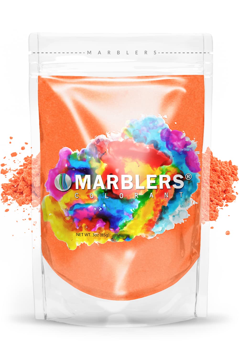 MARBLERS Orange Mica Powder [Dry Orange] 3oz (85g) | Cosmetic Grade | Epoxy Resin Pigment | Dye | Non-Toxic, Vegan, Cruelty-Free | Lip Gloss, Nails, Body Butter | Bath Bomb, Candle & Soap Making