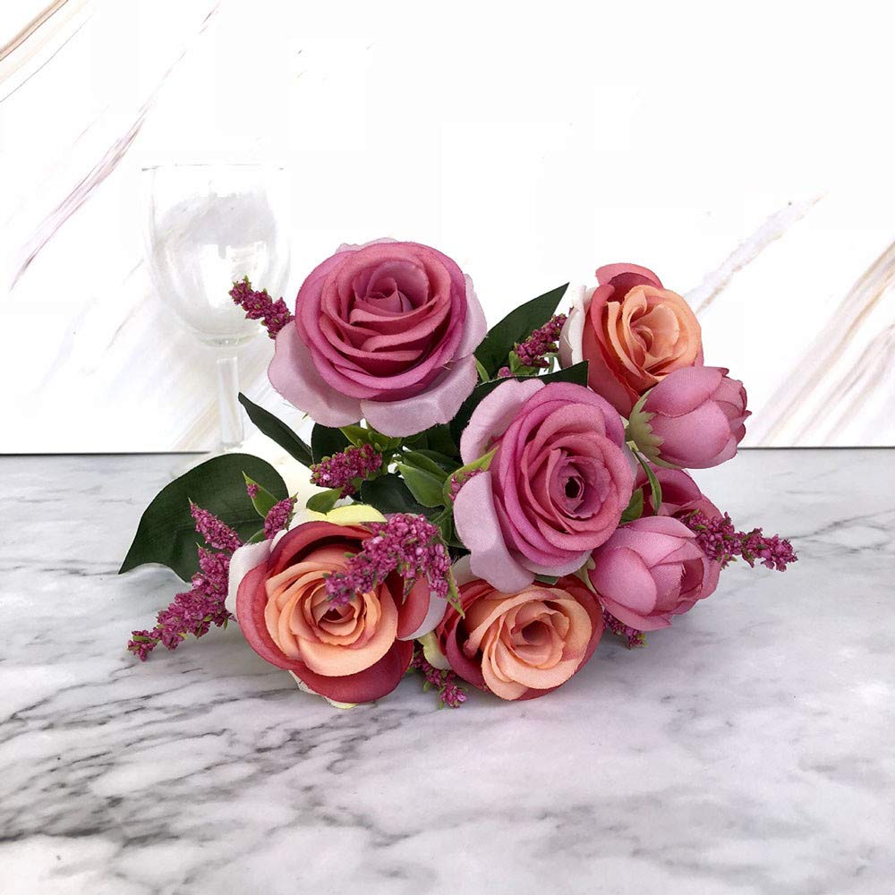 Pink Feiliandajj Kunstliche Blumen Deko Rose 8 Kopfe Mit Blattern Gefalschte Blumen Fur Hochzeit Brautstrauss Garten Party Wohnzimmer Home Dekor Diy Blumenarrangement Sidra Hospital