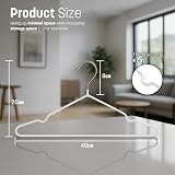 KEPLIN 20x Premium Rubber Coated Metal Hangers White 4mm Space-Saving view 2