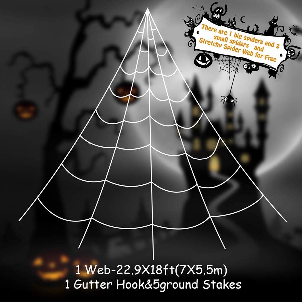 ZOYLINK Halloween Spider Web Set Decorativo de Halloween Prop Disfraz Prop para decoración de Patio