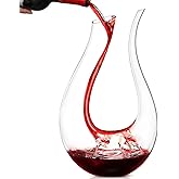 Wine Decanter,Red Wine Carafe,Wine Aerator,100% Hand Blown Lead-free Crystal Glass,Wine Decanters and Carafes,Wine Gift with Luxury Packaging,Wine Accessories (1500ML)