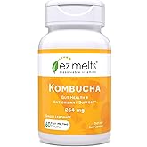 EZ Melts Dissolvable Sugar-Free Kombucha Tablets with SCOBY & Apple Cider Vinegar, Gut Health Supplements for Men & Women, Ginger Lemonade Flavor, 2-Month Supply - 1 Pack