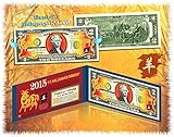2015 Chinese New Year * Lucky Bill * YEAR OF THE GOAT Gold Hologram U.S. $2 BILL