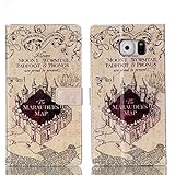 S6 case,Galaxy S6 Wallet Case - Hogwarts Marauder's Map Pattern Slim Wallet Card Flip Stand PU Leather Pouch Case Cover For Samsung Galaxy S6 - Cool as Great Gift