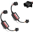 pinflaw 2 PCS H13/9008 Car LED Bulb Decoder, LED Canbus Error-free Anti-flicker Computer Error Code Fault Decoder Radio Audio Filter, Plug-and-play Radio Audio Retrofit Accessories, for Cars (Black)
