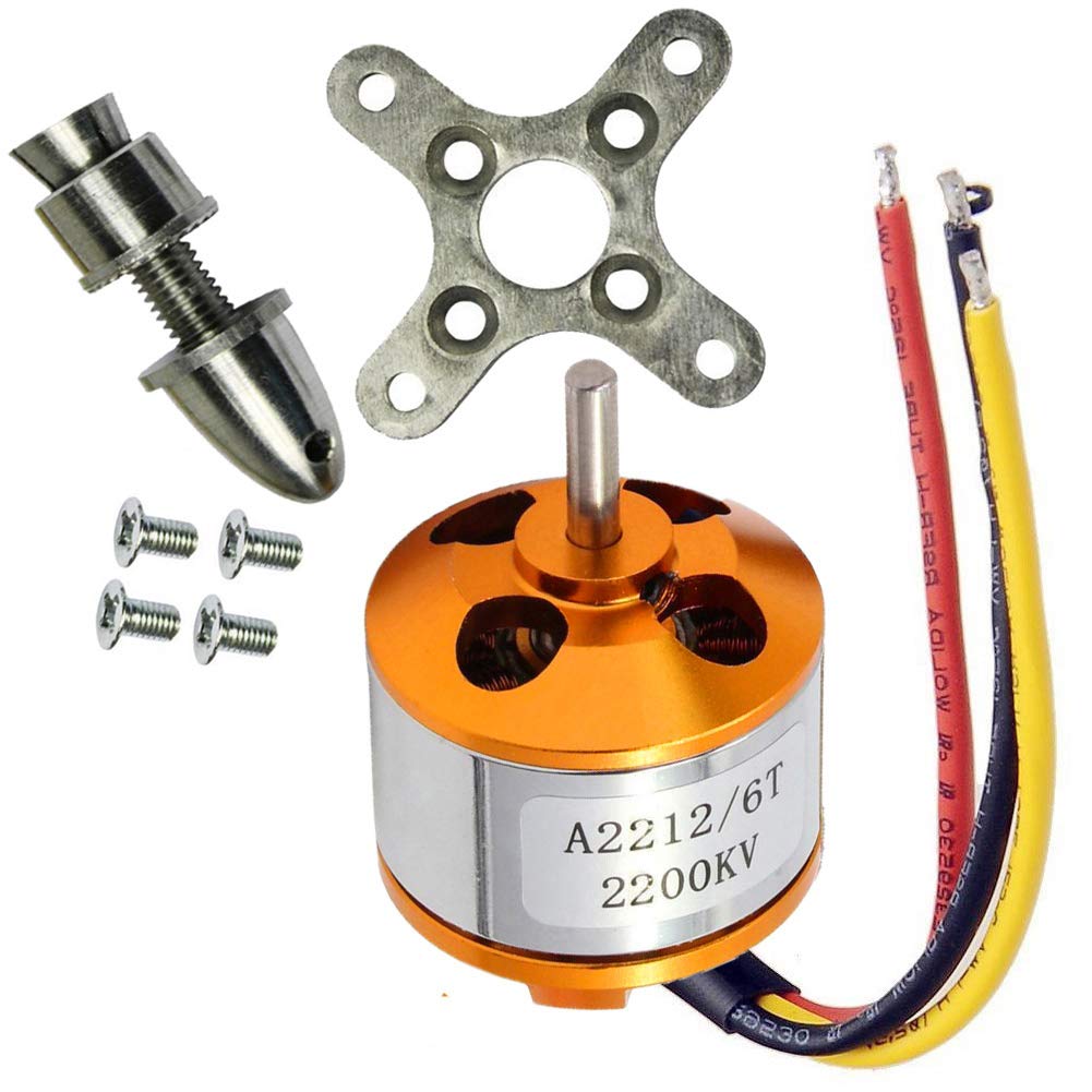 Kyrio A2212 Brushless Motor 2200KV Outrunner Brushless Motor RC Accessories Kit with Mounts for RC Aircraft Plane Glider Quadcopter Helicopter Copter Multi-Copter