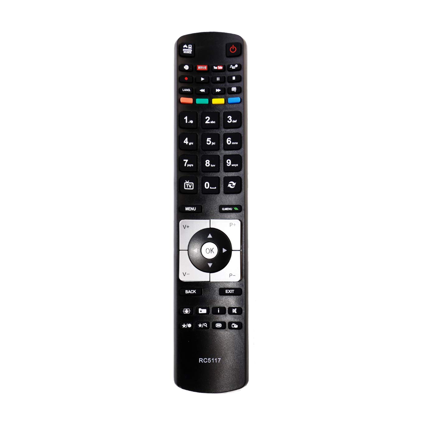 VINABTY RC5117 RC-5117 Replacement Remote Control Fit for Hitachi Telefunken TV 50HYT62U 42HYT42U Sub RM-C3173 RC-5118 RC-5111 RMC3173 RC5118 RC5111