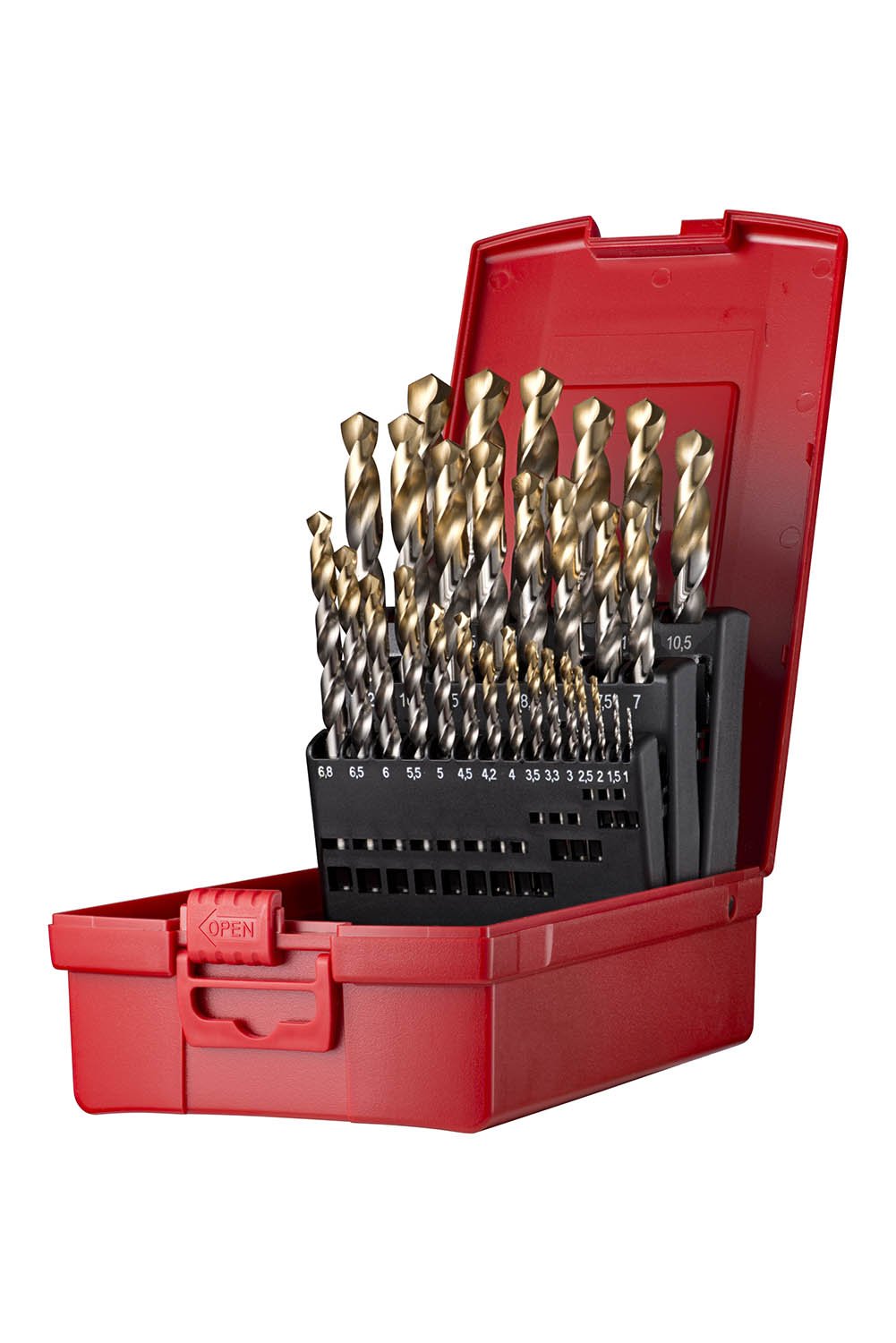 Dormer A095206 HSS High Speed Steel Jobber Drill Bit Set with 118 Degree Tin Tipped Split Point, Set of 29