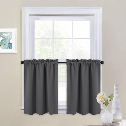 Amazon Com Nicetown Kitchen Blackout Window Tiers Thermal