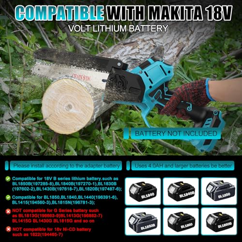Battery Pruner 6 Inch Mini Branch Chainsaw Professional Pruning Saw for Makita 18 V (without Batteries), 4-in-1 Pruning Shears Telescopic Electric Telescopic Saw Pruning Saw Pruning Saw Garden Shears Battery Saw Working Height up to 4.5 m