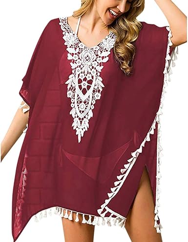 red plus size swimsuit cover up