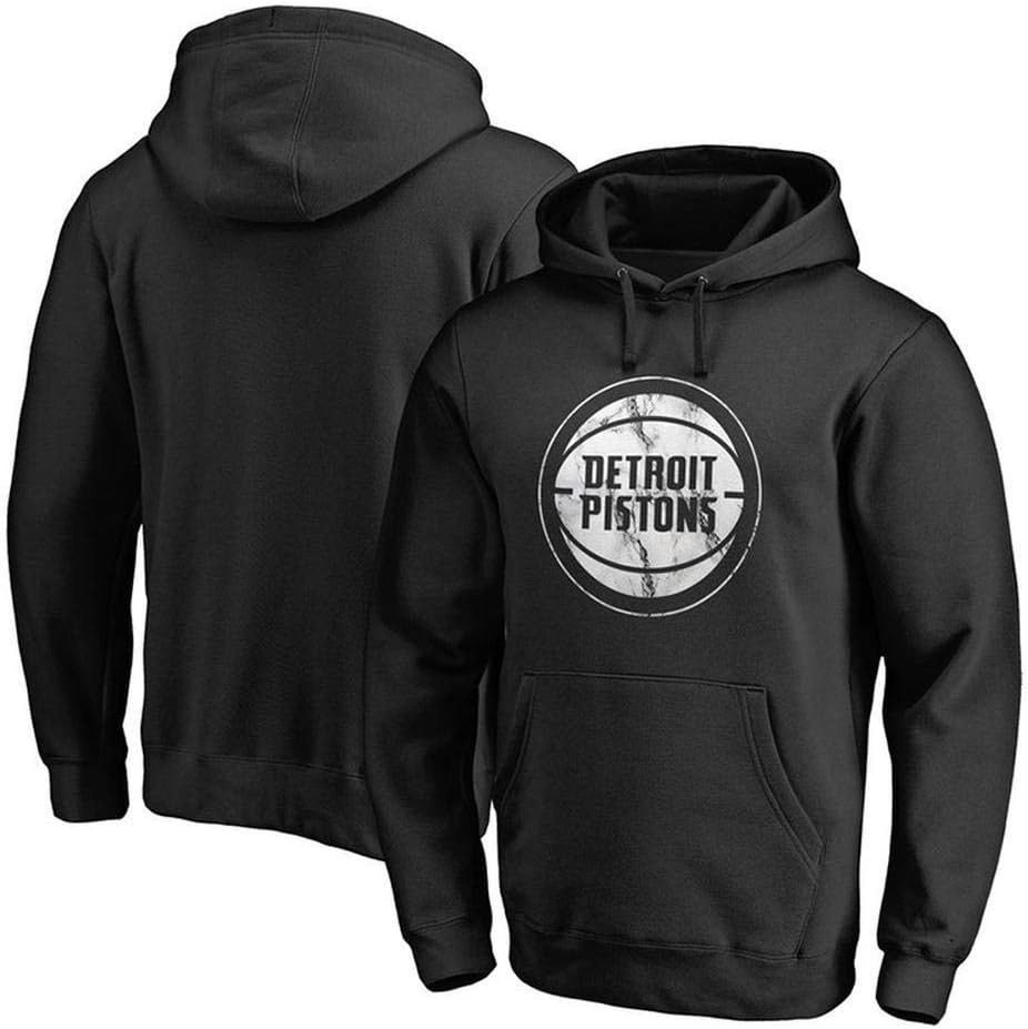 WSX NBA Hoodie Detroit Pistons Basketball Sports Letter Sweatshirt Youth Hoodie Top Sports Jersey T-Shirt Lakers,Black-XXL