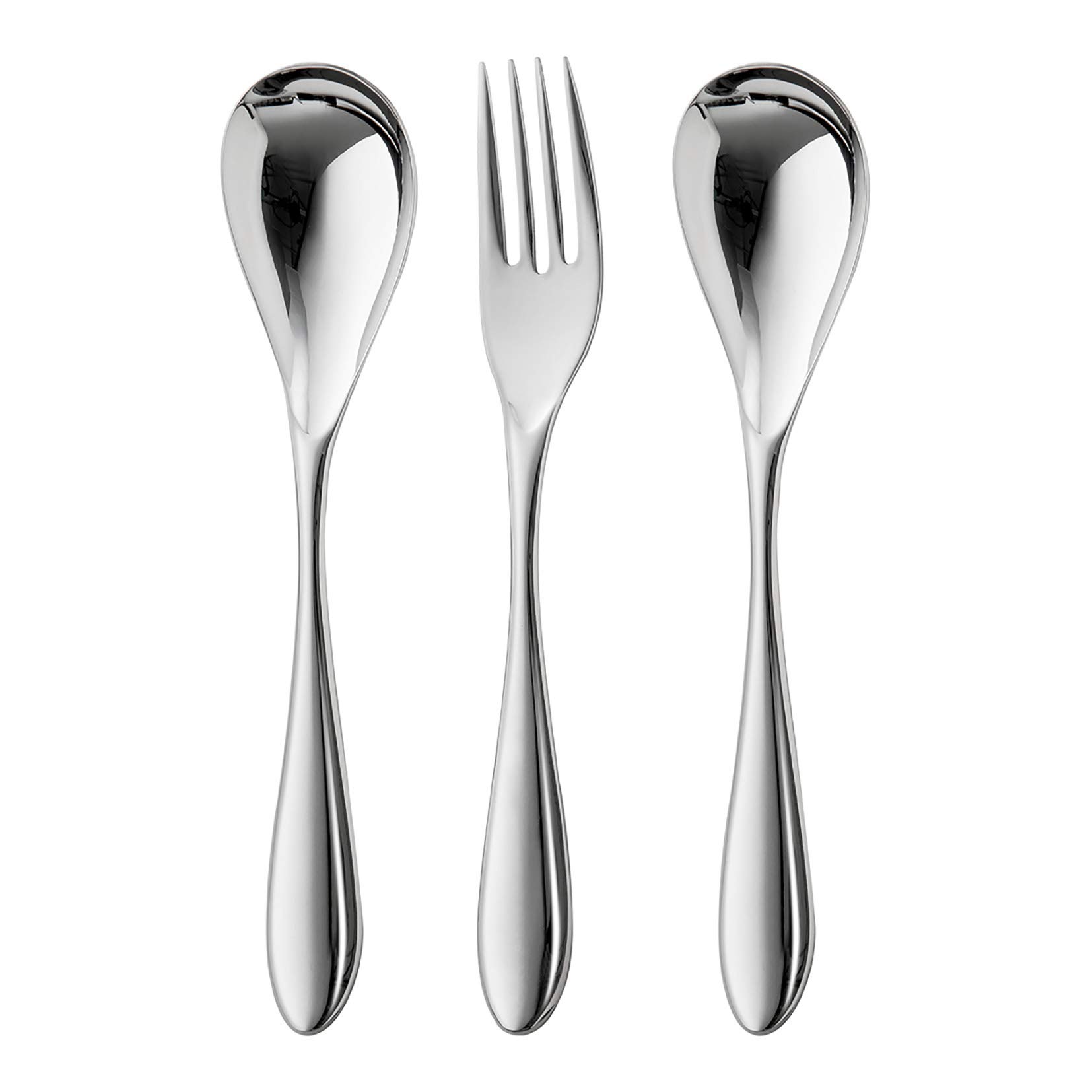 Robert Welch Bourton Bright Cutlery Serving Set, 3 Piece. Made from Stainless Steel. Dishwasher Safe.