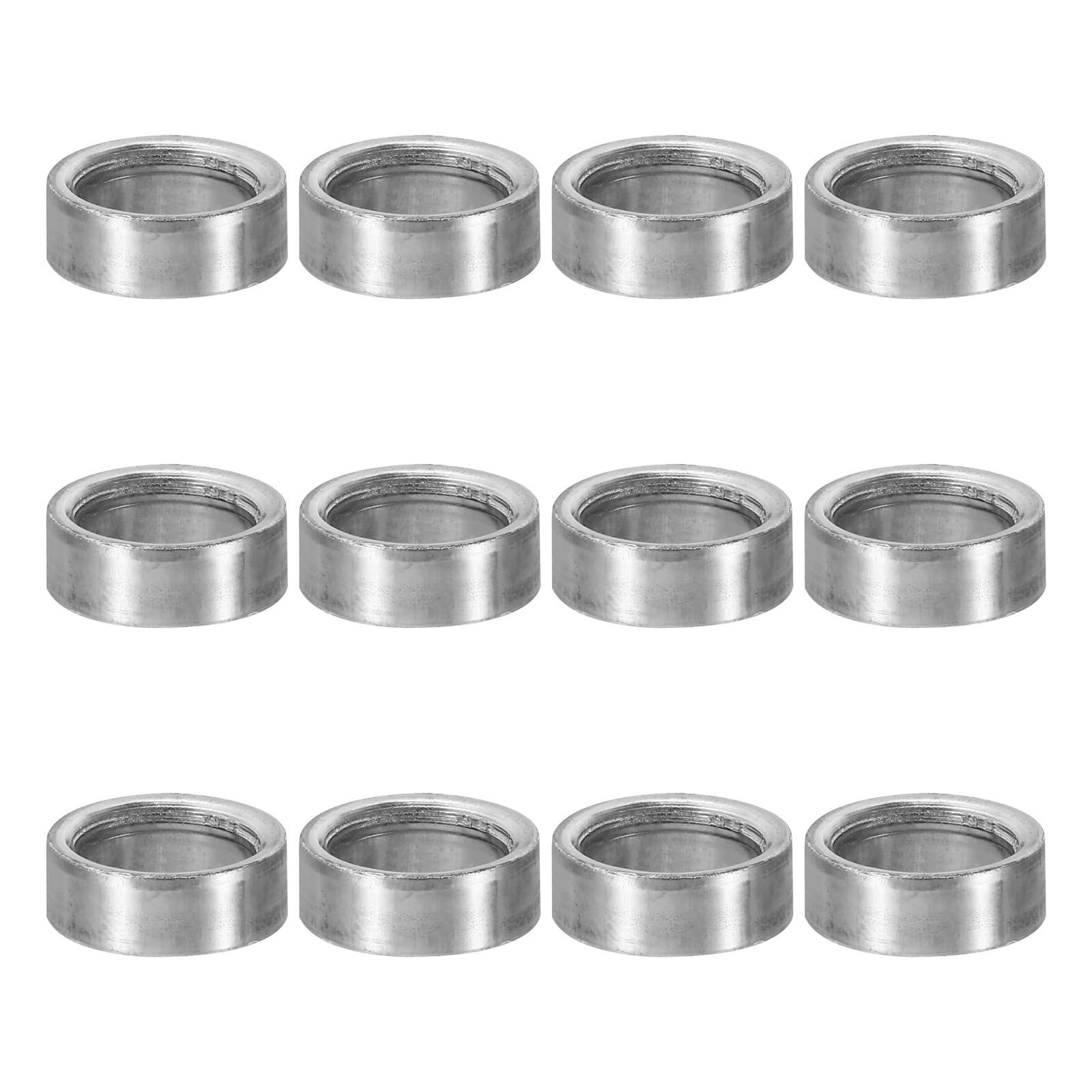PATIKIL M10 Steel Spacers, 12 Pcs Metal Spacers Steel 10.2mm ID x 14mm OD x 5mm L Carbon Steel Spacer Screw Standoff Round for 2/5in or M10 Screw Bolts