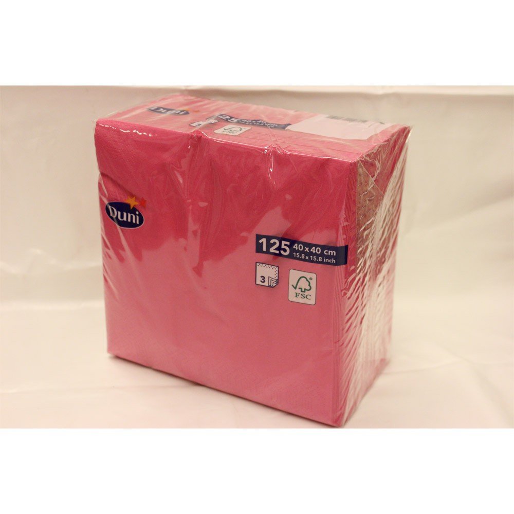 Duni 165550_(1) Tissue Napkins, 3Ply, 40 cm x 40 cm, Fuchsia (Pack of