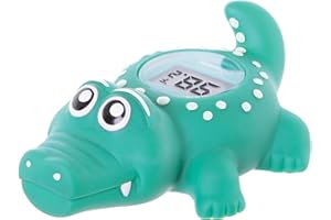 Dreambaby Floating Crocodile Bath Thermometer - Water Temperature Monitoring for Newborns, Infants, Toddlers - Croc Toy with Fahrenheit Display