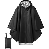 COOFANDY Rain Ponchos for Adults Full Zip Lightweight Rain Jackets Waterproof Packable Raincoats with Hood Hiking Camping