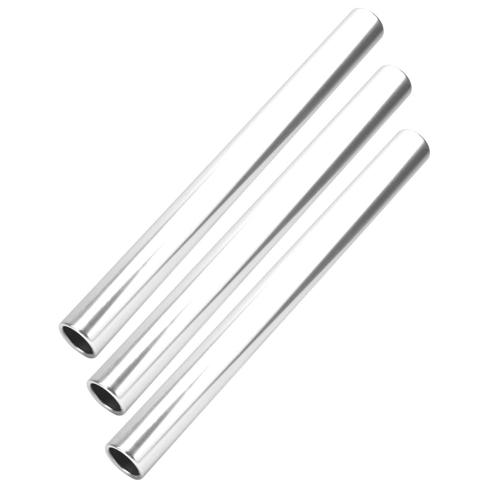 Keenso Relay Race Baton, 3 Pcs Track and Field Relay Baton Sports Relay Race Baton Sports Game Props(Silver)