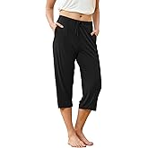 GYS Bamboo Viscose Women Pajama Pants Comfy Capri Lounge Pants with Pockets