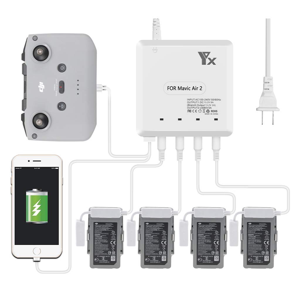 Taoke for Mavic Air 2 / Air 2S Intelligent Battery Charging Hub Multiple Battery Charger