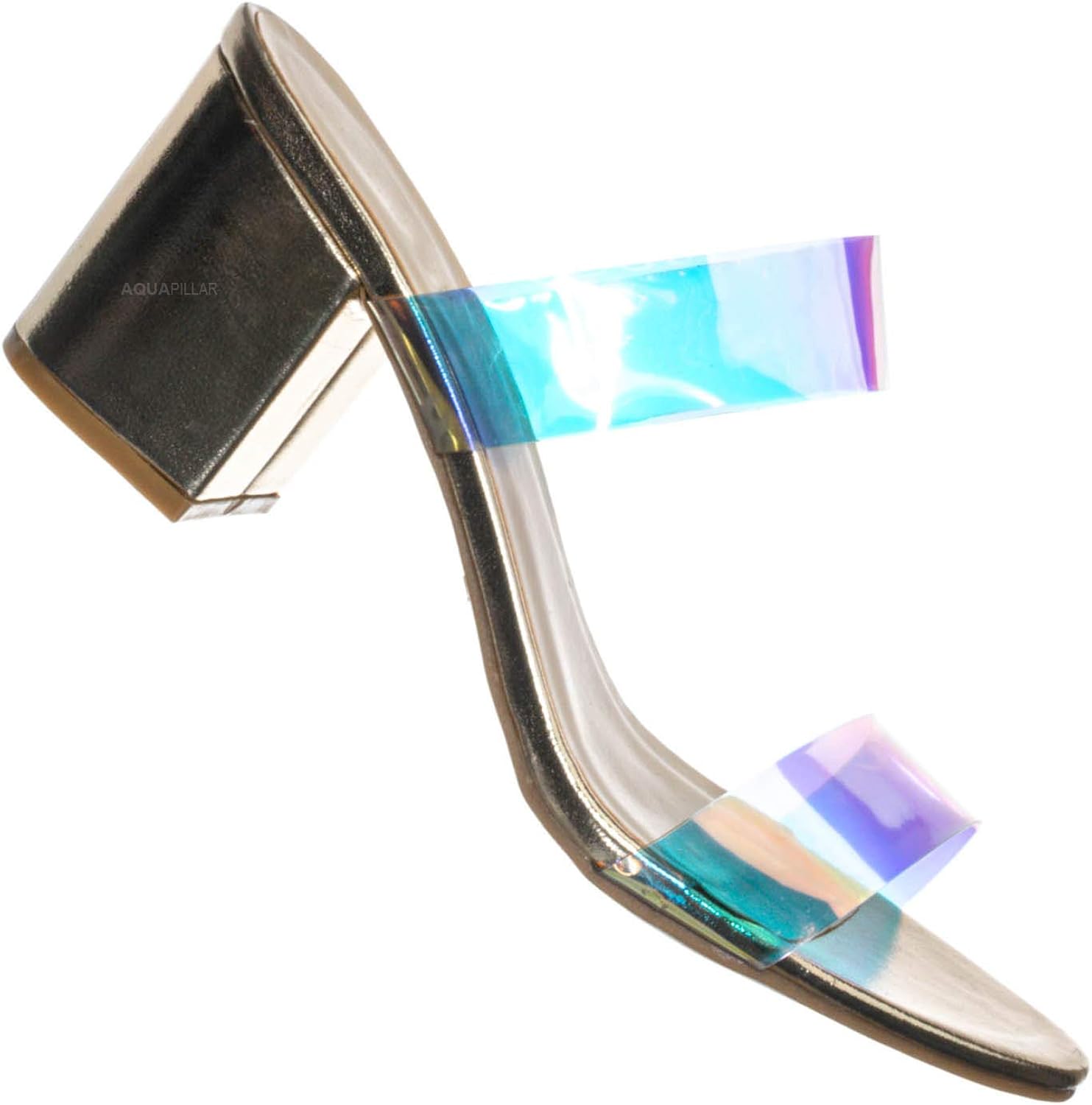 iridescent chunky heels
