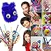 Acerich 1001pcs Craft Supplies Assortment Set, 600pcs Multicolor Pipe Cleaners, 100pcs Assorted Colors Pom Poms, 100pcs Craft Sticks, 100pcs Colorful Buttons, 100pcs Wiggle Googly Eyes & 1pcs Scissors