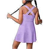 WDIRARA Girl's Tennis Dress Sleeveless Crisscross Back Athletic Workout Tank Dresses