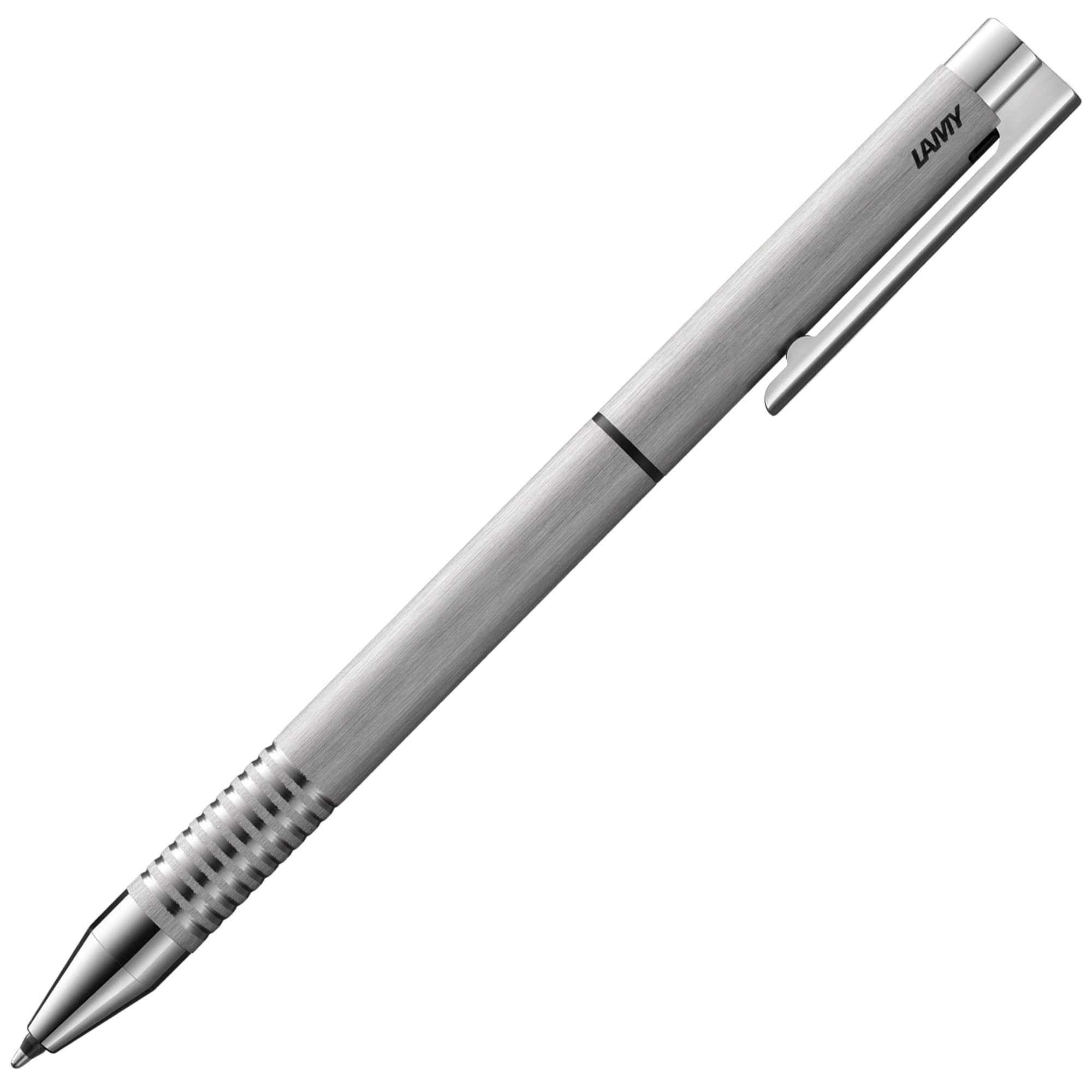 Lamy logo brushed twin pen – timeless multifunction pen - mechanical pencil & ballpoint pen in an elegant stainless steel - incl ballpoint refill M 21 black & fine line refill M 41 (0.5 mm)