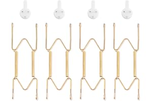 Plate Hangers for Wall for 6-8 inch, 4 Pack, Gold