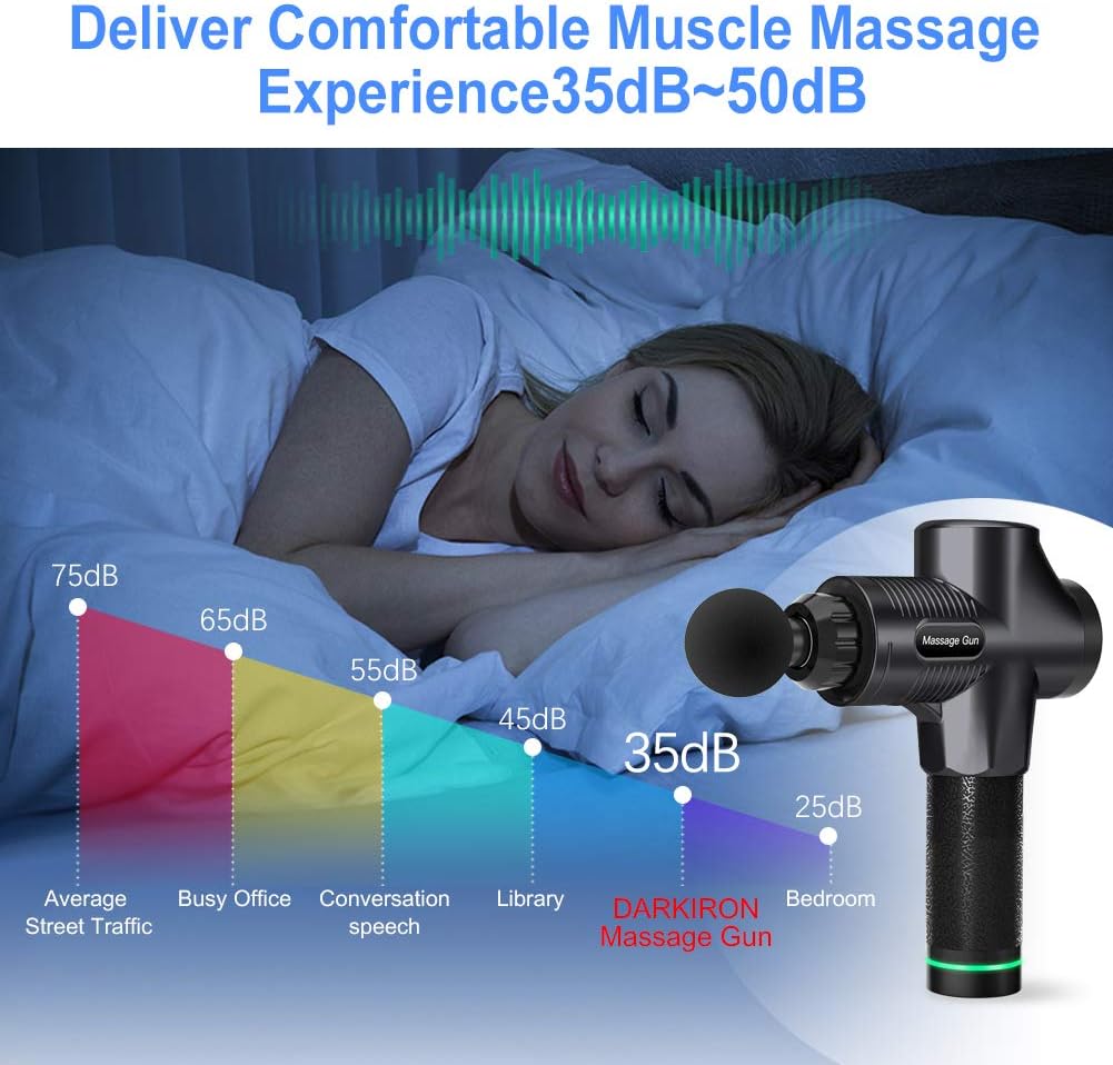 Massage Gun Deep Tissue Percussion Muscle Massager for Pain Relief, Handheld Electric Body Massager Sports Drill Portable Super Quiet Brushless Motor (Black): Health & Personal Care