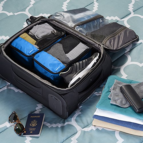AmazonBasics 4 Piece Small Packing Travel Organizer Cubes Set - Blue - Thumbnail 2