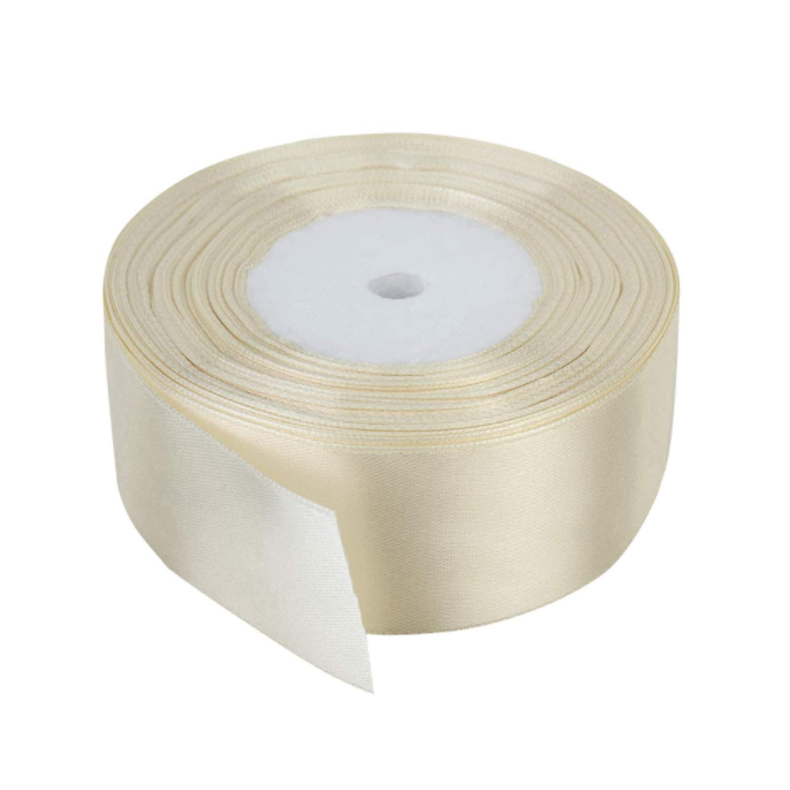 22 Meters Satin Ribbon 25mm 40mm Width for Gift Wrapping, Decorating, Arts and Craft (40MM, Ivory)