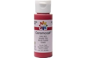 Delta Creative Ceramcoat Acrylic Paint in Assorted Colors (2 oz), 2083, Fire Red