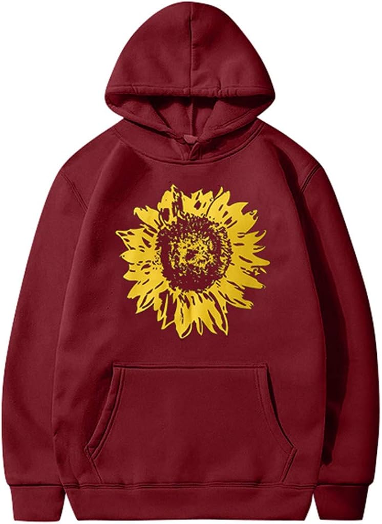 sunflower print crop hoodie