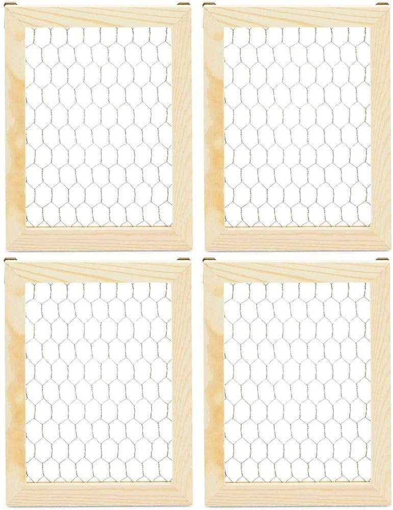 Bright Creations Unfinished Chicken Wire Window Picture Frame Set (7 x 9 in, 4 Pack)