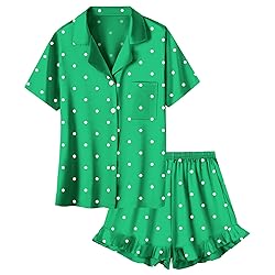 Umeyda Girls Satin Silky Collar V Neck Ruffle Short