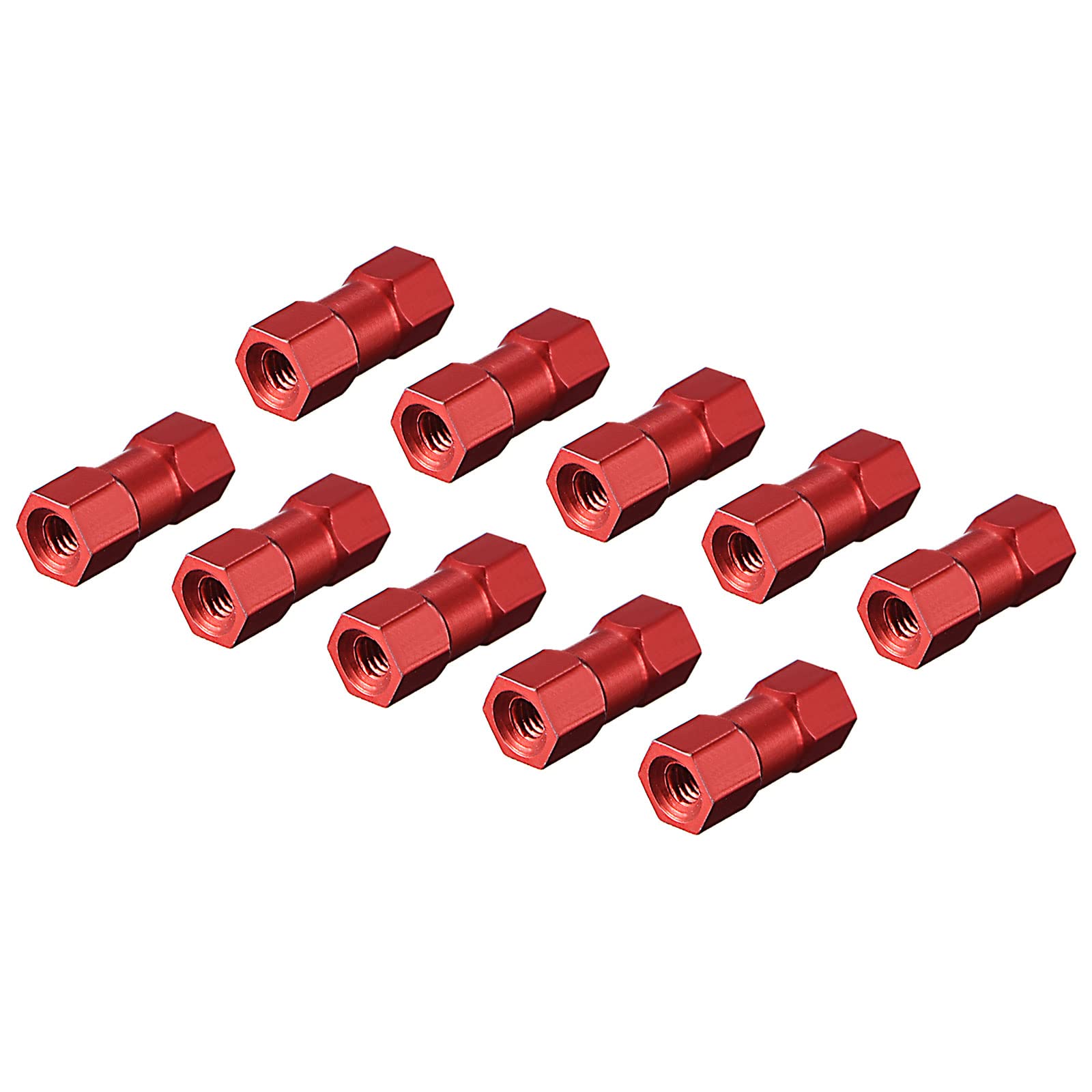 DMiotech 10 Pack M3x10mm Hex Standoff Hexagon Studs Aluminum Alloy for FPV/RC/PCB, Red