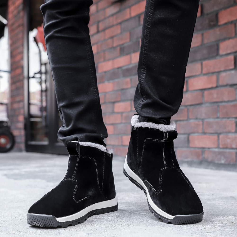 MARITONY Snow Boots Sneakers for Men, Waterproof Winter Warm Anti-Skid Ankle Outdoor High Top Chukka Shoes