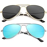 Kids Polarized Aviator Sunglasses for Little Girls Boys Juniors Teenagers, Two Sizes 50MM 52MM