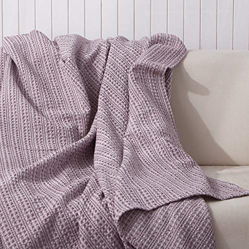 PHF Cotton Waffle Blanket Queen Size (90 x 90 inches) Yarn Dyed Weave