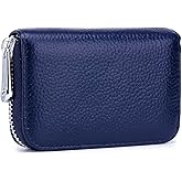 EASTNIGHTS RFID Credit Card Holder Genuine Leather Credit Card Wallet with Zipper | RFID, with Zipper