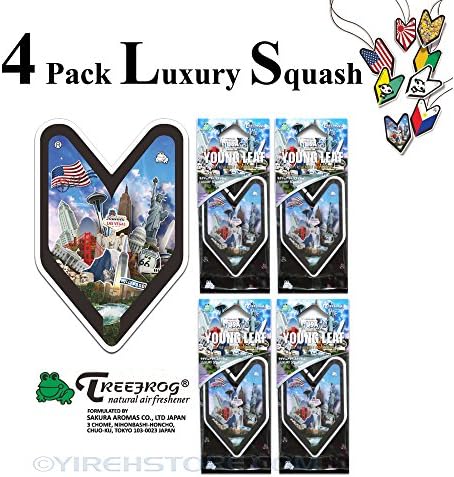 4 Pack Treefrog Young Leaf Luxury Squash Hanging Air Freshener Wakaba Shape