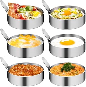 4/6 Pack Egg Ring, Egg Mold Ring Non Stick Stainless Steel 3Inch Egg Mold Egg Rings for Frying Eggs Pancake Sandwich Cooking Beefsteak Kitchen Gadgets for Breakfast