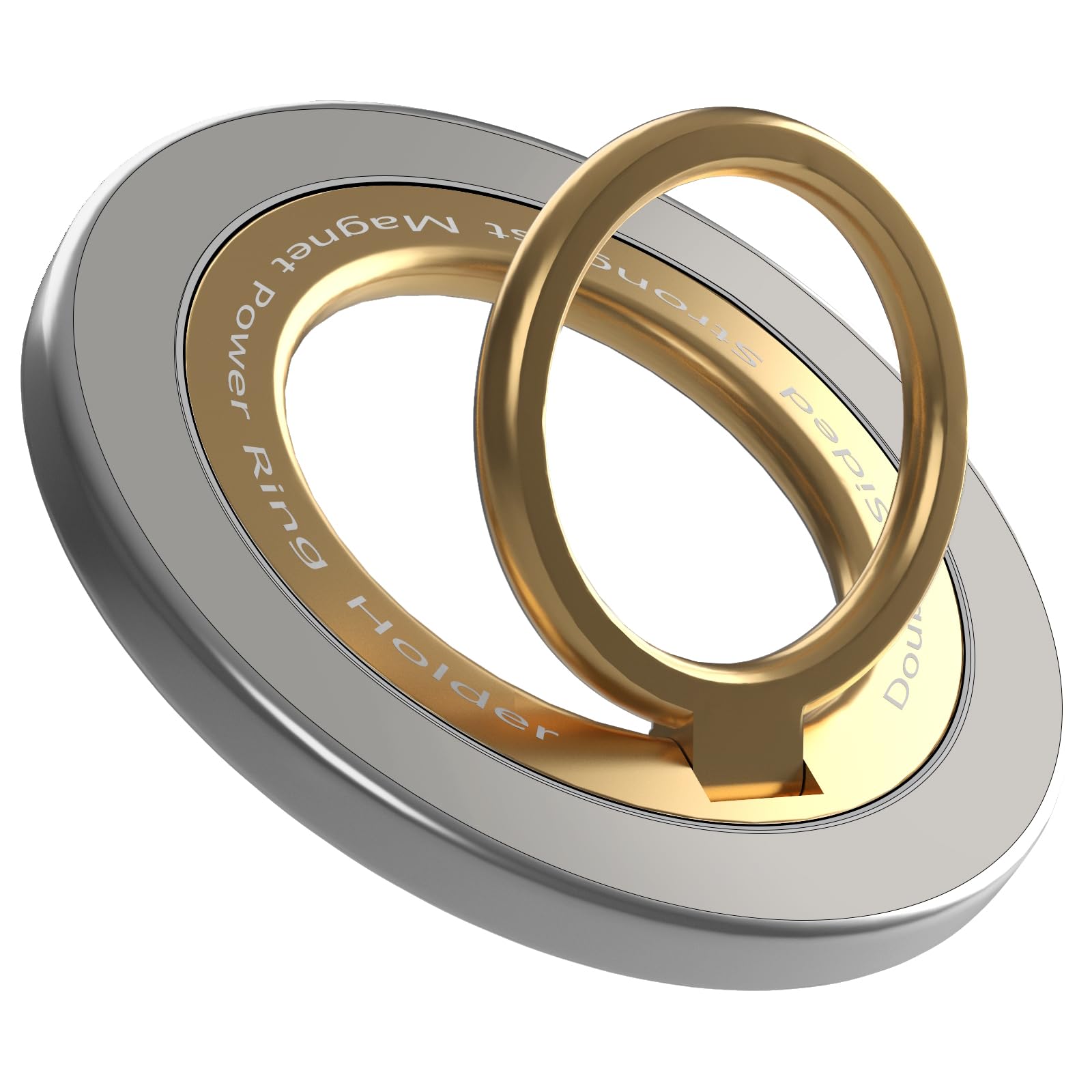 【両面マグネット・360度回転】TAAT スマホリング MagSafe マグネット バンカーリング 360度回転式 角度調整可能 取り外し 携帯電話 リングホルダー 落下防止 指輪型 スタンド機能 iPhone 15 14 13 12 Pro Max mini Plus Android全機種対応 2枚メタルリング付 (シルバー) の商品画像