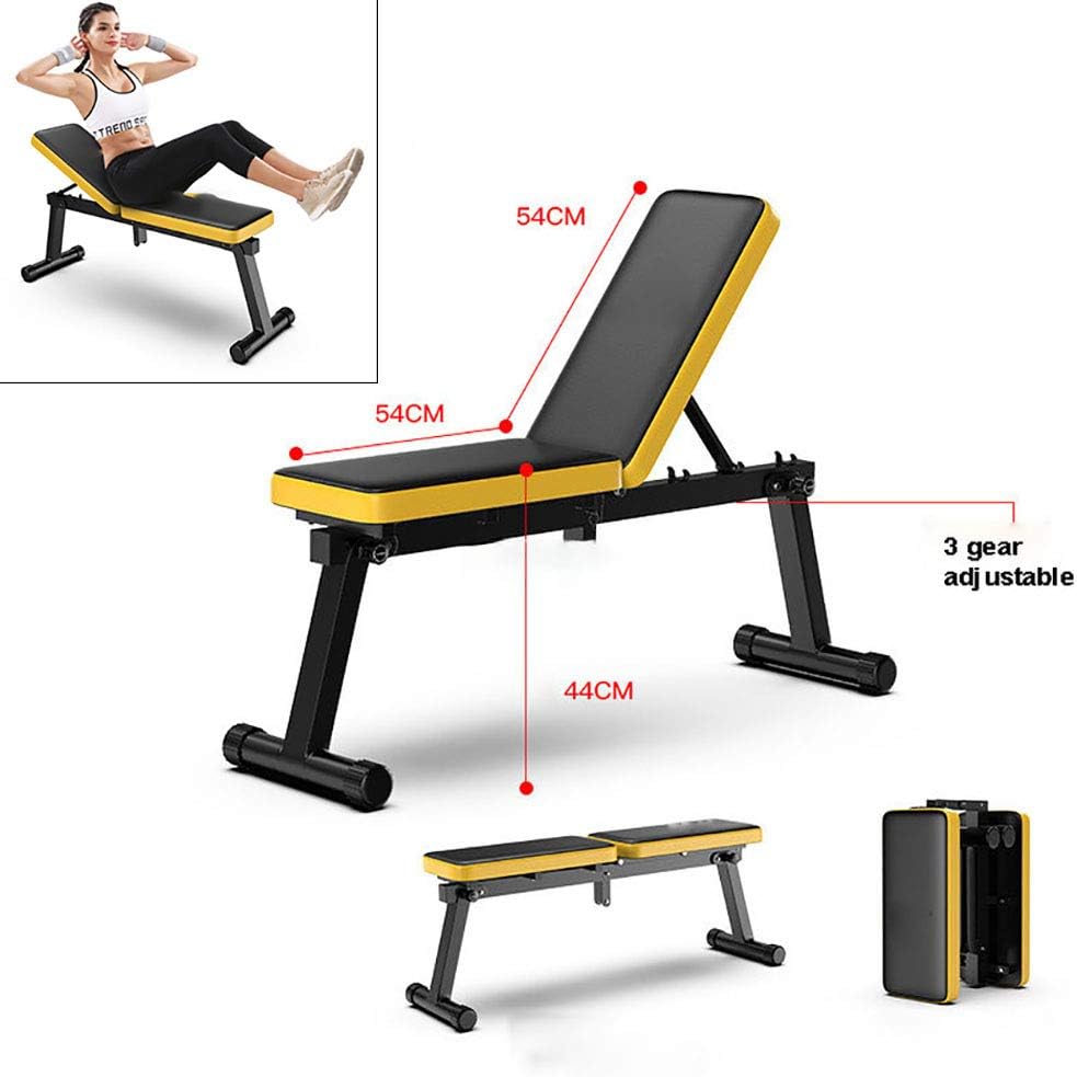 Yajun Foldable Abdominal Bench Multifunctional Sit Up Dumbbell Bench Weightlifting Training Muscle Fitness Tool Back Extension Strength Sport