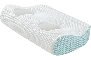 MYCENSE Ear Pillow with Holes for Headphones Ergonomic Breathable Soft, Comfortable, Ear Piercing Pillow, Memory Foam, Light 