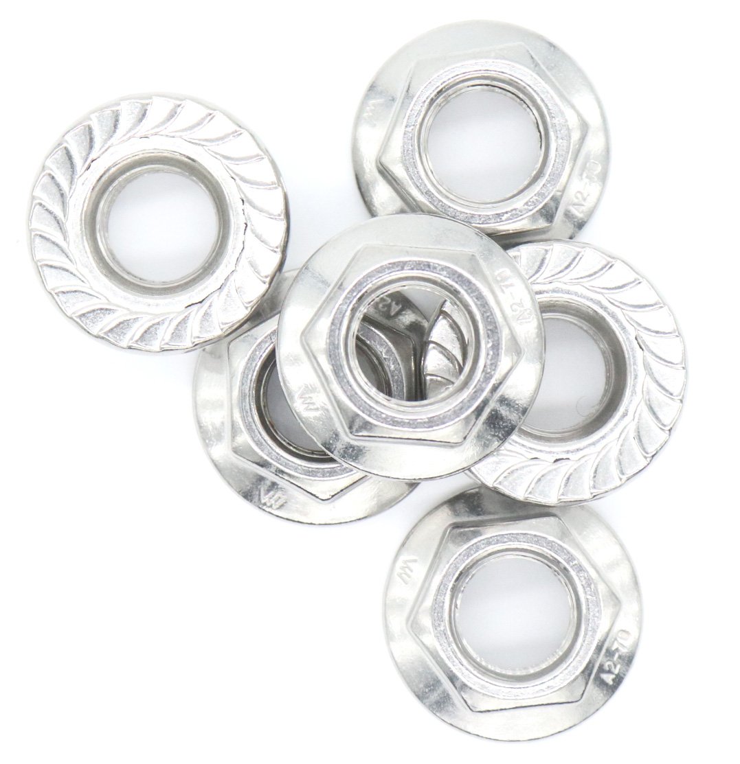 Metric binifiMux 6 Pieces M16 Serrated Hex Flange Lock Nuts 304 Stainless Steel tillescenter