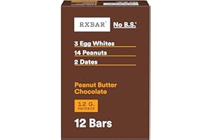 RXBAR Protein Bars, Protein Snack, Snack Bars, Peanut Butter Chocolate, 22oz Box (12 Count)