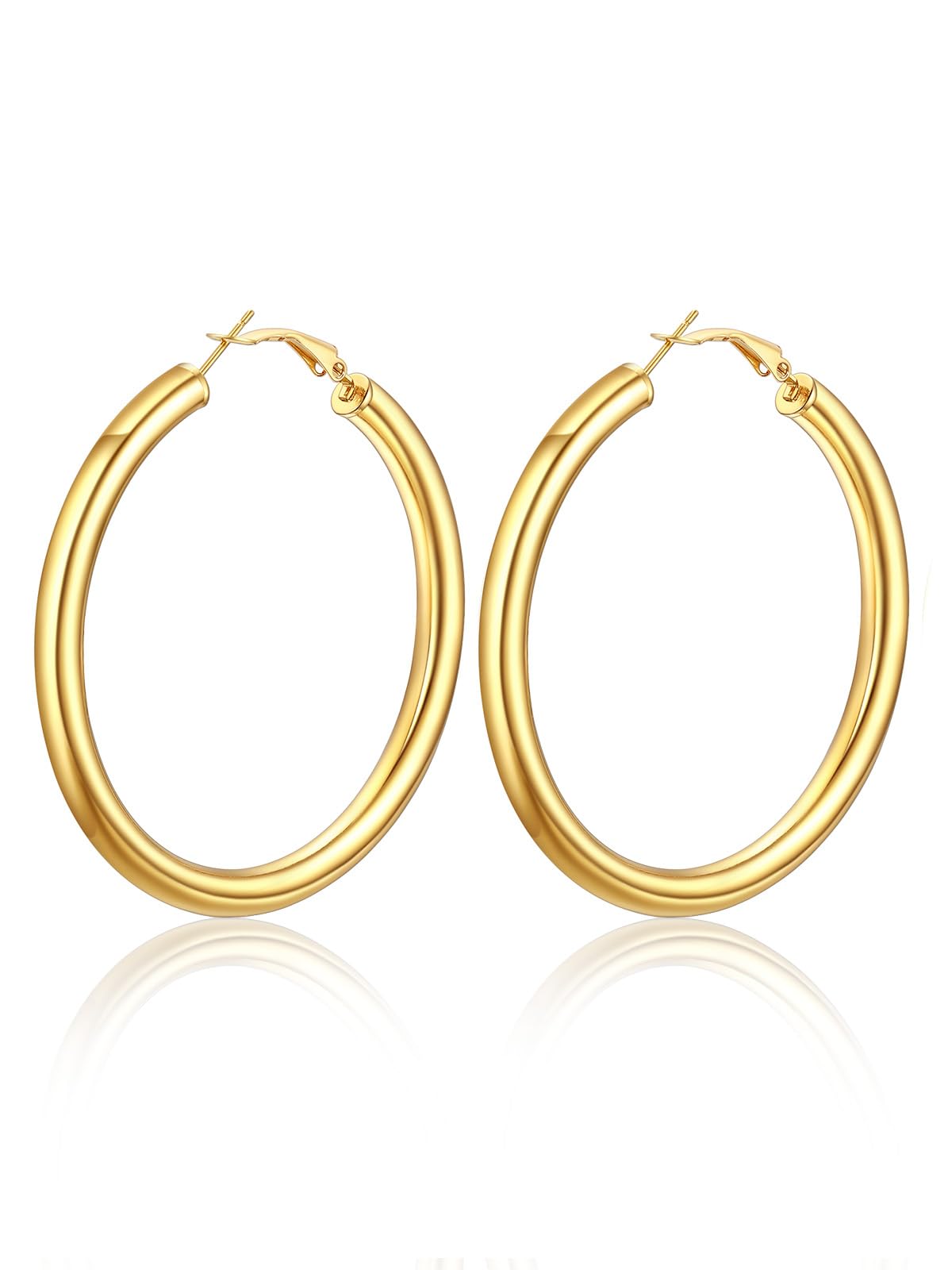 Gold Hoop Earrings Y2K Jewellery Big Circle Ear Rings Hypoallergenic Earings For Women